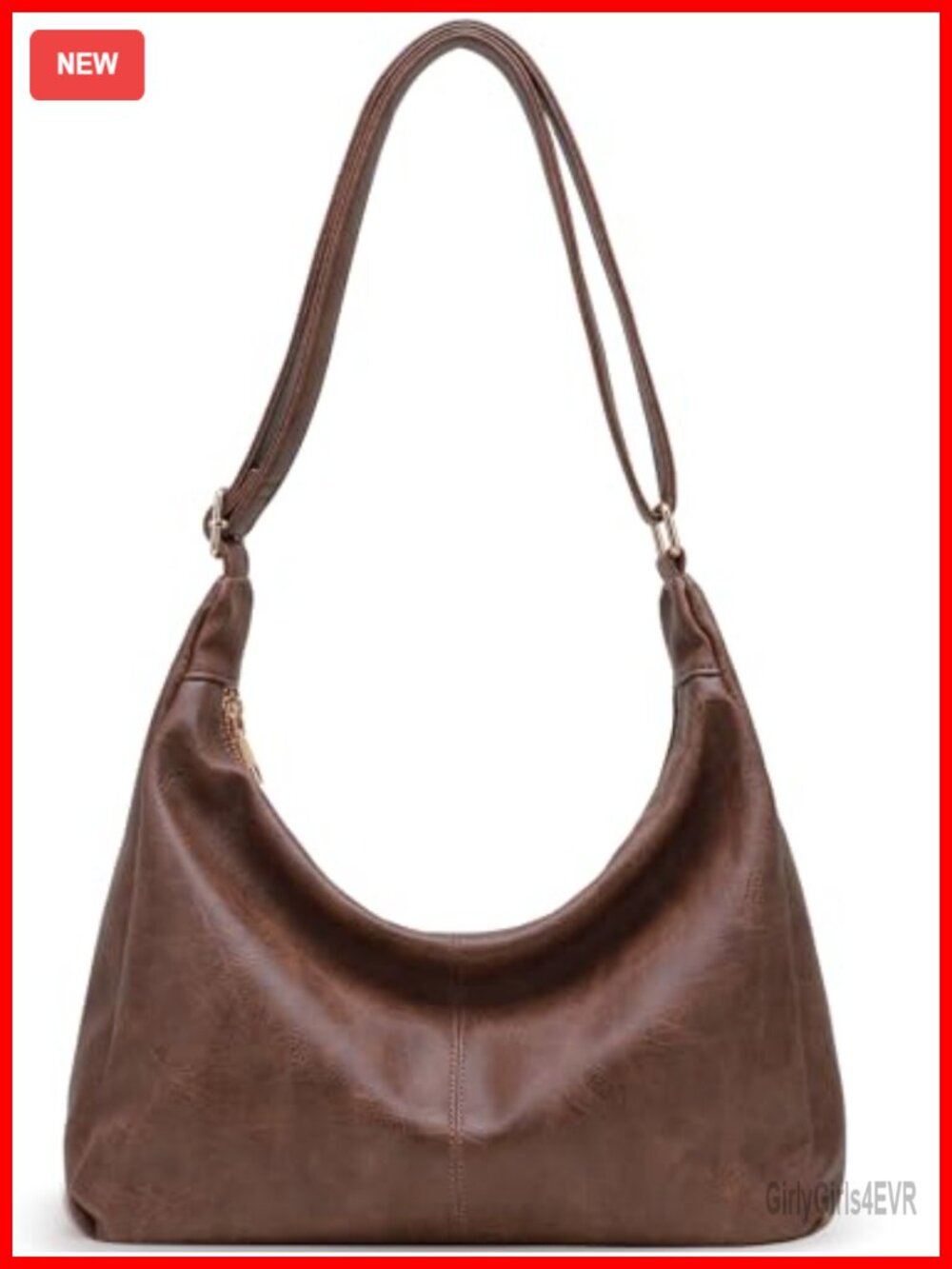Vegan Leather Hobo Bag Women Shoulder Handbag Foldable Slouchy Tote Purse